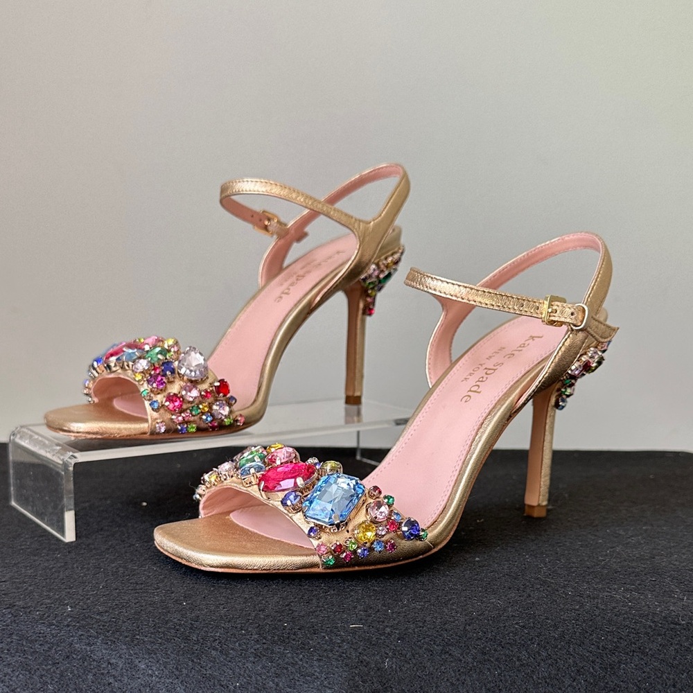 Kate Spade Elegant Gold Embellished Heels